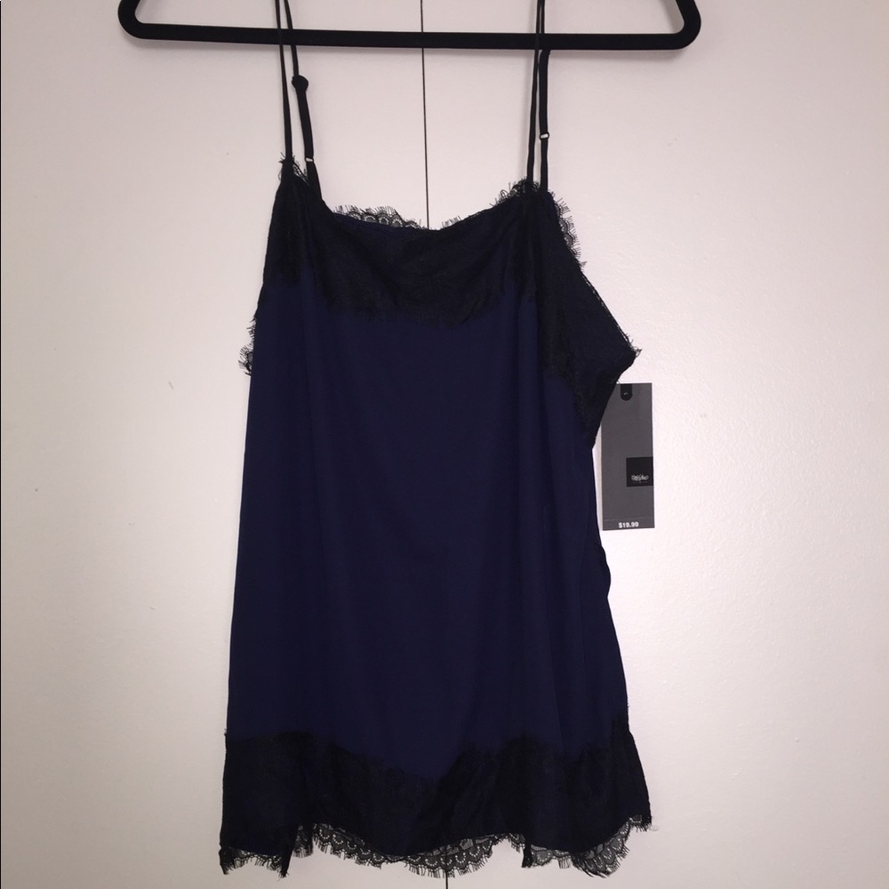 NWT Silky Cami With Lace Detail